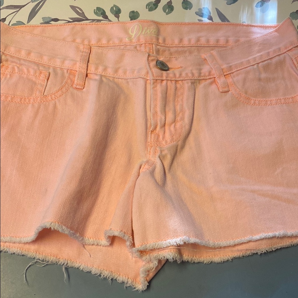 Diva Pink Frayed Jean Shorts